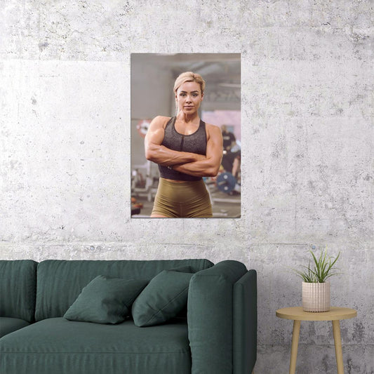 Stephanie Sanzo Hot Fitness Model Poster Strong Sexy Women Wall Art Inspirational Workout Room Decor Aesthetic Sports Print Gym Motivational Wall Decor Athletic Icon HD Photo Print - xonomax
