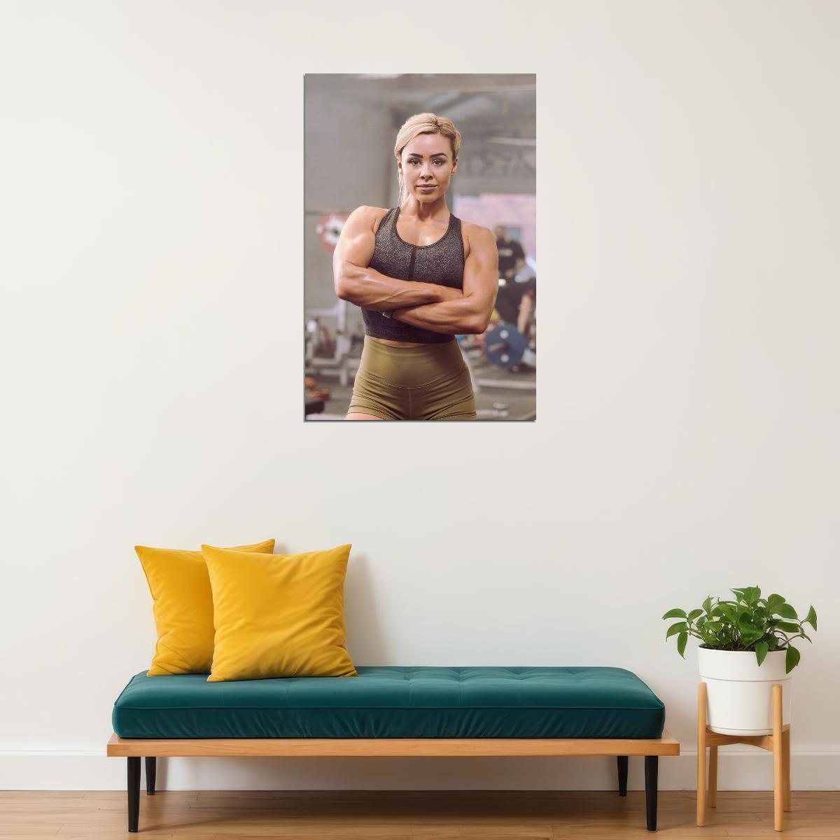 Stephanie Sanzo Hot Fitness Model Poster Strong Sexy Women Wall Art Inspirational Workout Room Decor Aesthetic Sports Print Gym Motivational Wall Decor Athletic Icon HD Photo Print - xonomax