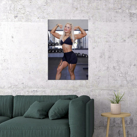 Stephanie Sanzo Hot Fitness Model Poster Strong Sexy Women Wall Art Inspirational Workout Room Decor Aesthetic Sports Print Gym Motivational Wall Decor Athletic Icon HD Photo Print - xonomax