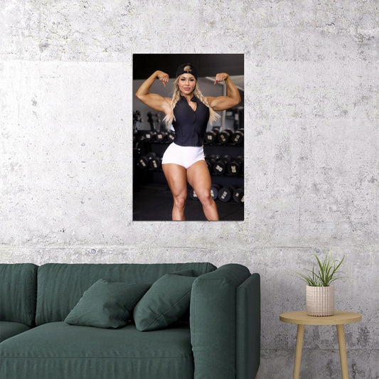 Stephanie Sanzo Hot Fitness Model Poster Strong Sexy Women Wall Art Inspirational Workout Room Decor Aesthetic Sports Print Gym Motivational Wall Decor Athletic Icon HD Photo Print - xonomax