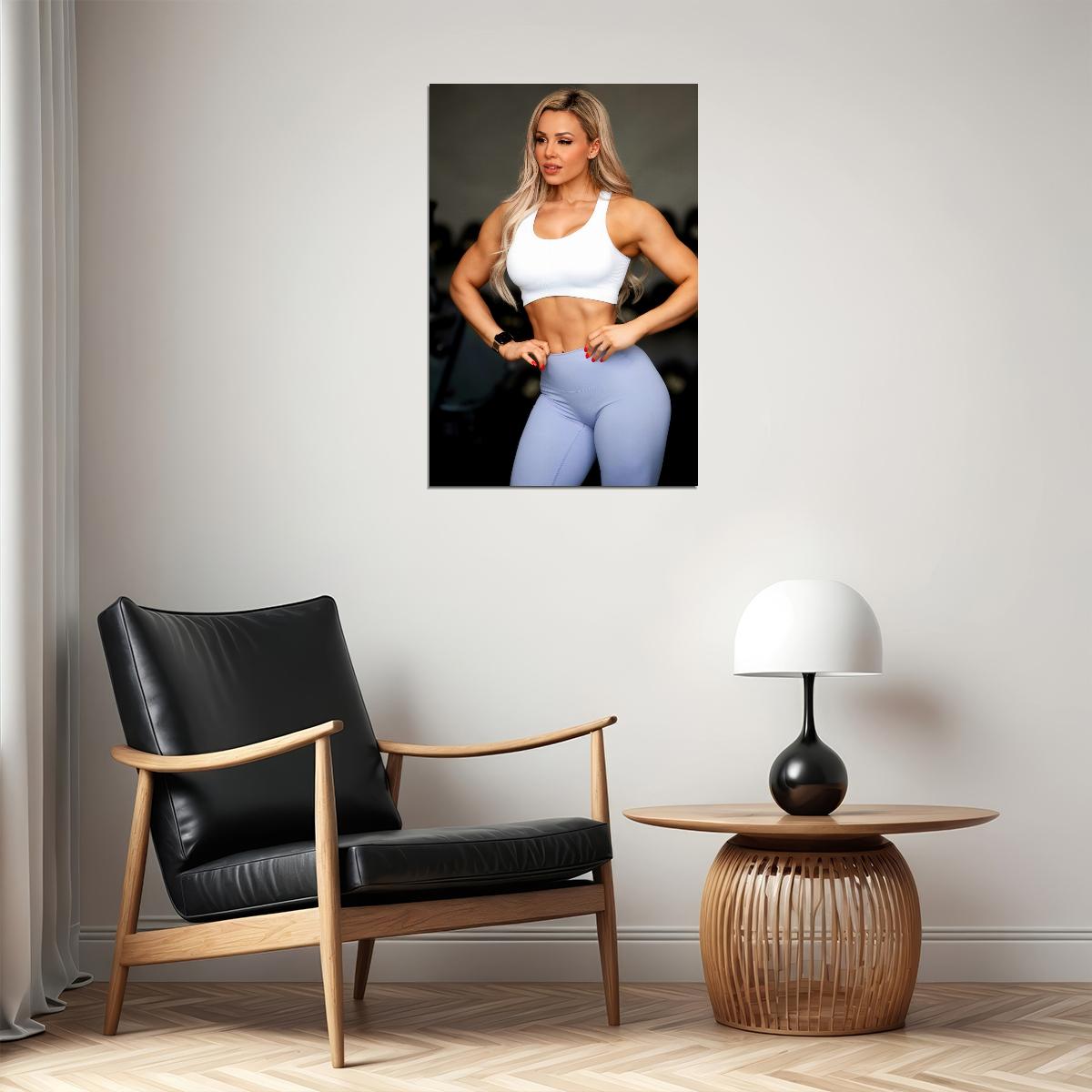 Stephanie Sanzo Hot Fitness Model Poster Strong Sexy Women Wall Art Inspirational Workout Room Decor Aesthetic Sports Print Gym Motivational Wall Decor Athletic Icon HD Photo Print - xonomax