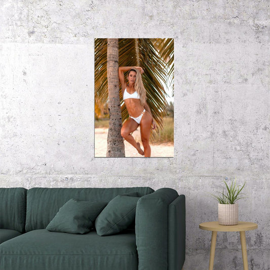 Valentina Lequeux Hot Fitness Model Poster Sexy Bikini Wall Art Inspirational Workout Room Decor Aesthetic Sports Print Gym Motivational Wall Decor Athletic Icon HD Photo Print - xonomax