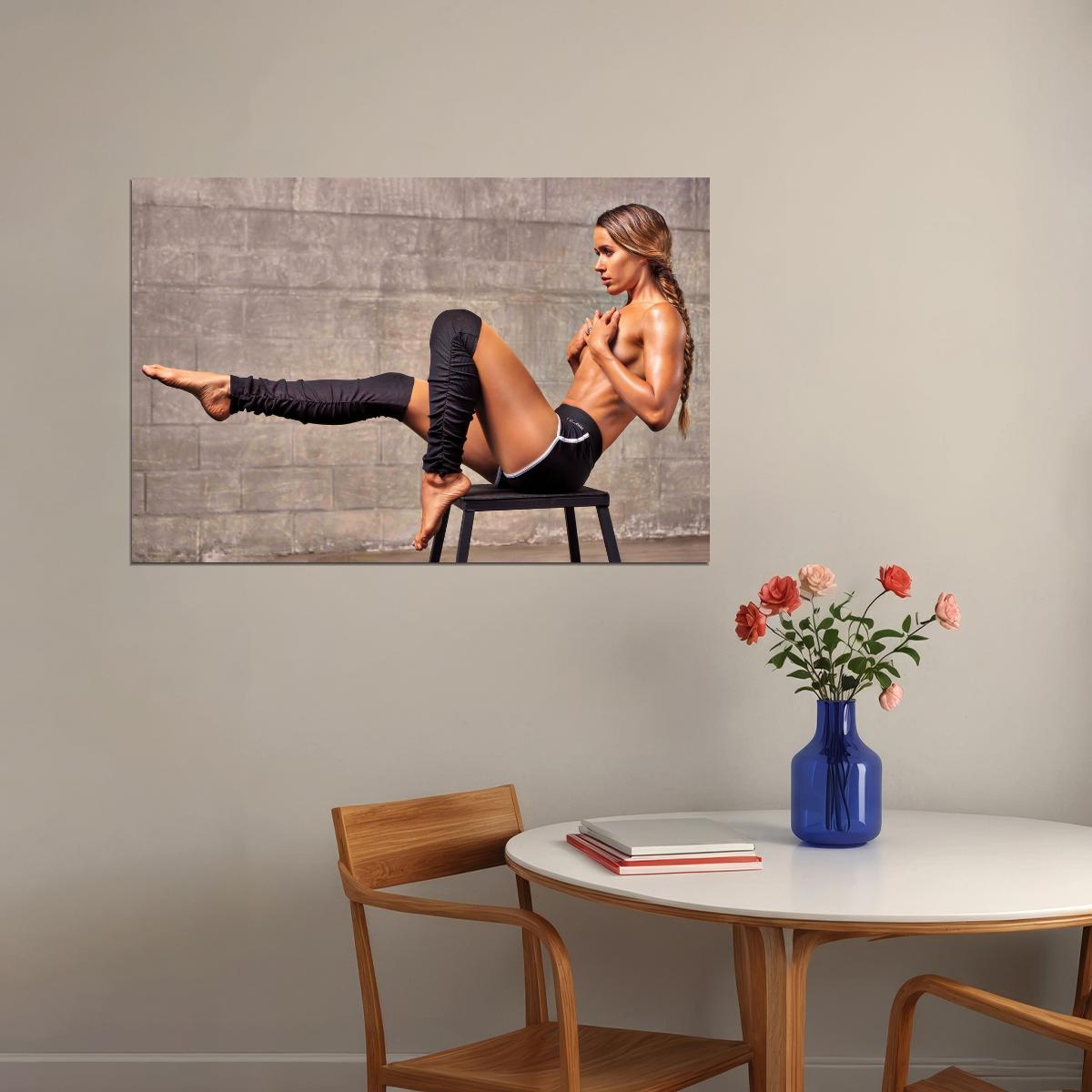 Valentina Lequeux Hot Fitness Model Poster Gym Motivational Wall Art Sexy Inspirational Workout Room Decor Aesthetic Sports Print Exercise Wall Decor Athletic Icon HD Photo Print - xonomax