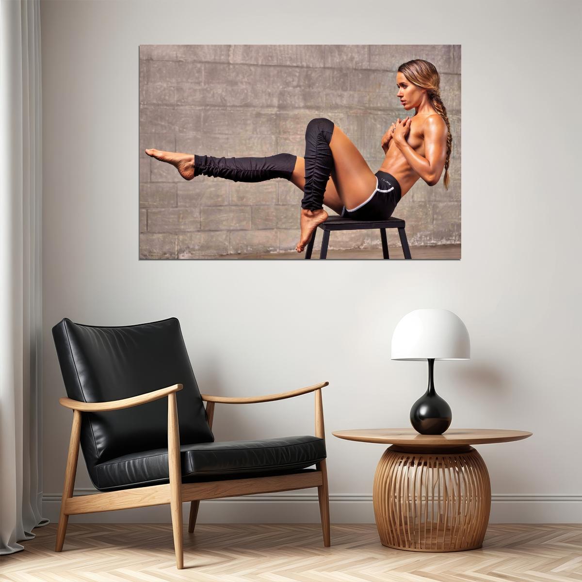 Valentina Lequeux Hot Fitness Model Poster Gym Motivational Wall Art Sexy Inspirational Workout Room Decor Aesthetic Sports Print Exercise Wall Decor Athletic Icon HD Photo Print - xonomax