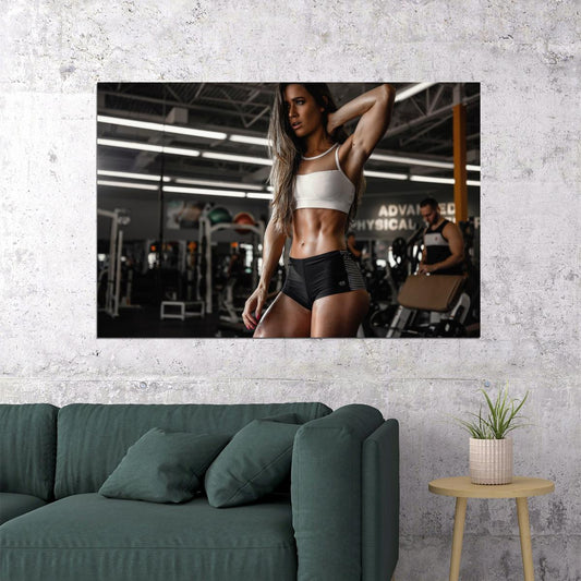 Valentina Lequeux Hot Fitness Model Poster Gym Motivational Wall Art Sexy Inspirational Workout Room Decor Aesthetic Sports Print Exercise Wall Decor Athletic Icon HD Photo Print - xonomax