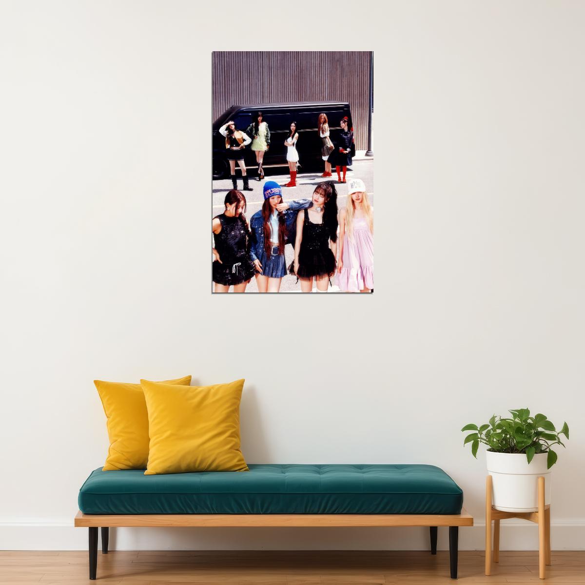Twice Group Photo Sana Momo Dahyun Tzuyu Nayeon Mina Jihyo Chaeyoung Jeongyeon Album Strategy Music Poster K-Pop Home Decor For Living Room Aesthetic Kpop Female Girl Group - xonomax