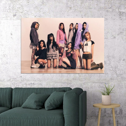 Twice Group Photo Sana Momo Dahyun Tzuyu Nayeon Mina Jihyo Chaeyoung Jeongyeon Album Strategy Music Poster K-Pop Home Decor For Living Room Aesthetic Kpop Female Girl Group - xonomax