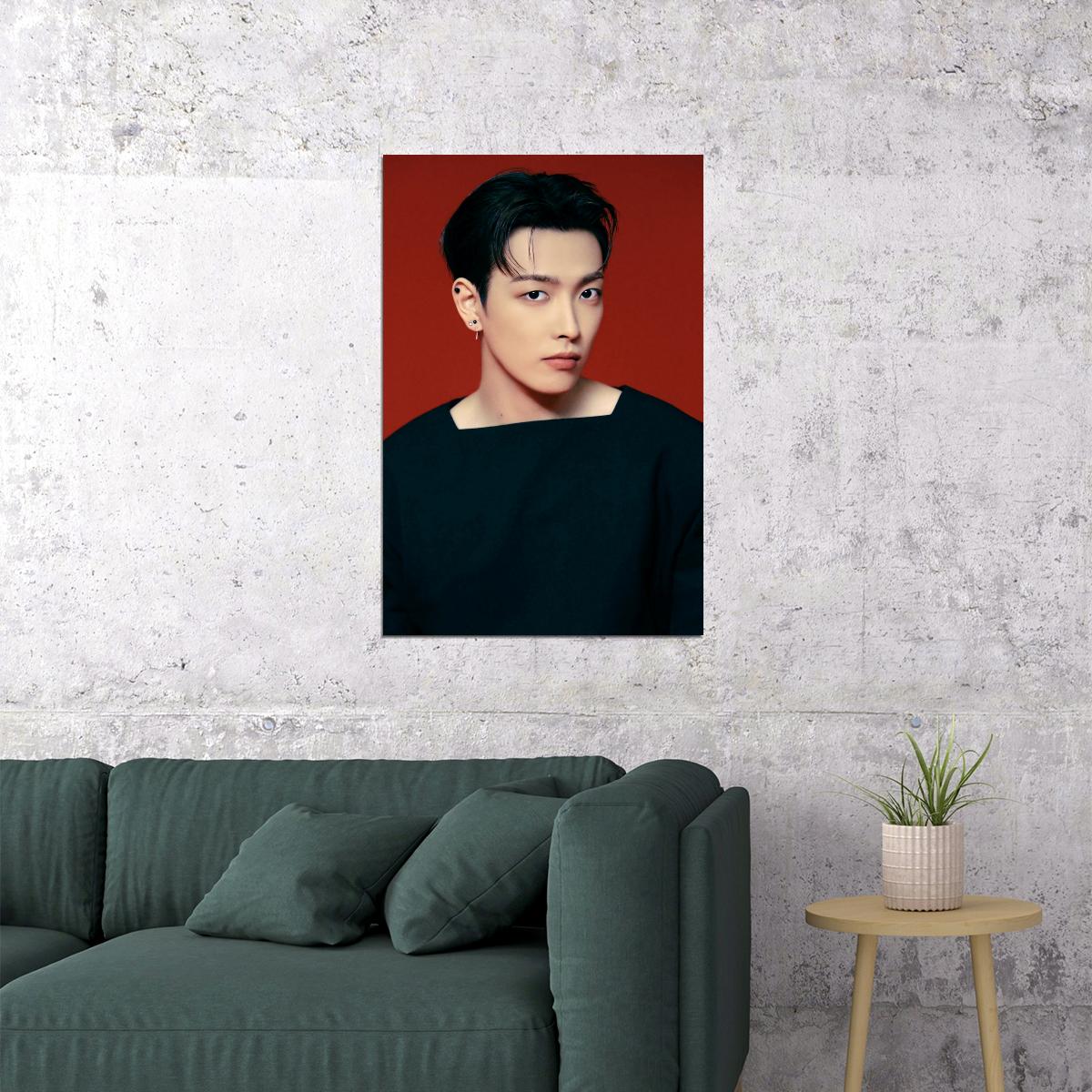 Ateez Hongjoong Golden Hour Part.2 Concept Photo Music Poster K-Pop Home Decor For Living Room Aesthetic Kpop Male Boys Group Boy Band - xonomax