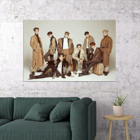 Ateez Group Photo Hongjoong Seonghwa Yunho Yeosang San Mingi Wooyoung Jongho Music Poster K-Pop Home Decor For Living Room Aesthetic Kpop Male Boys Group Boy Band - xonomax