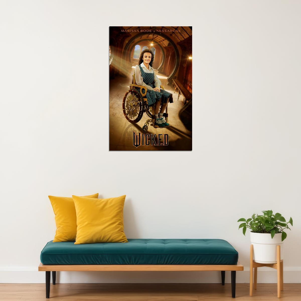 Movie Wicked Musical Poster Marissa Bode as Nessarose Famous Wheelchair Actress Wall Art Decor Print