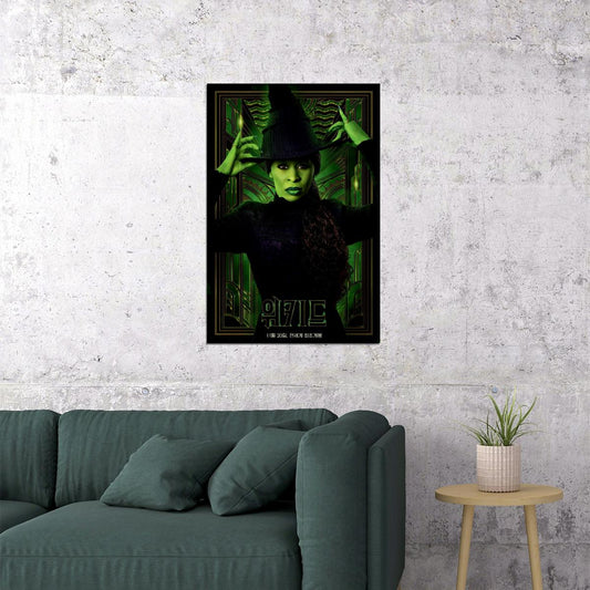Movie Wicked Musical Poster Cynthia Erivo as Elphaba Wicked Witch Wall Art Official Artwork Decor Print - xonomax