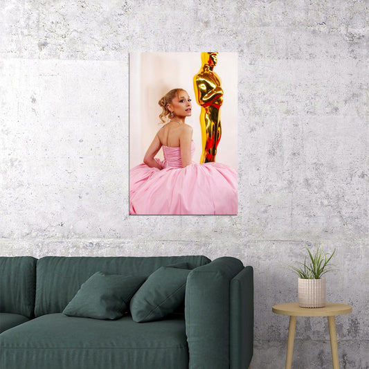 Ariana Grande Oscars 2024 Red Carpet Photo Poster Method Dressing Fashion Print Iconic Fashion Moments Wall Art - xonomax