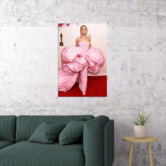 Ariana Grande Oscars 2024 Red Carpet Photo Poster Method Dressing Fashion Print Iconic Fashion Moments Wall Art - xonomax