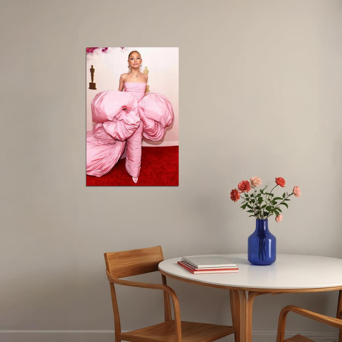 Ariana Grande Oscars 2024 Red Carpet Photo Poster Method Dressing Fashion Print Iconic Fashion Moments Wall Art - xonomax