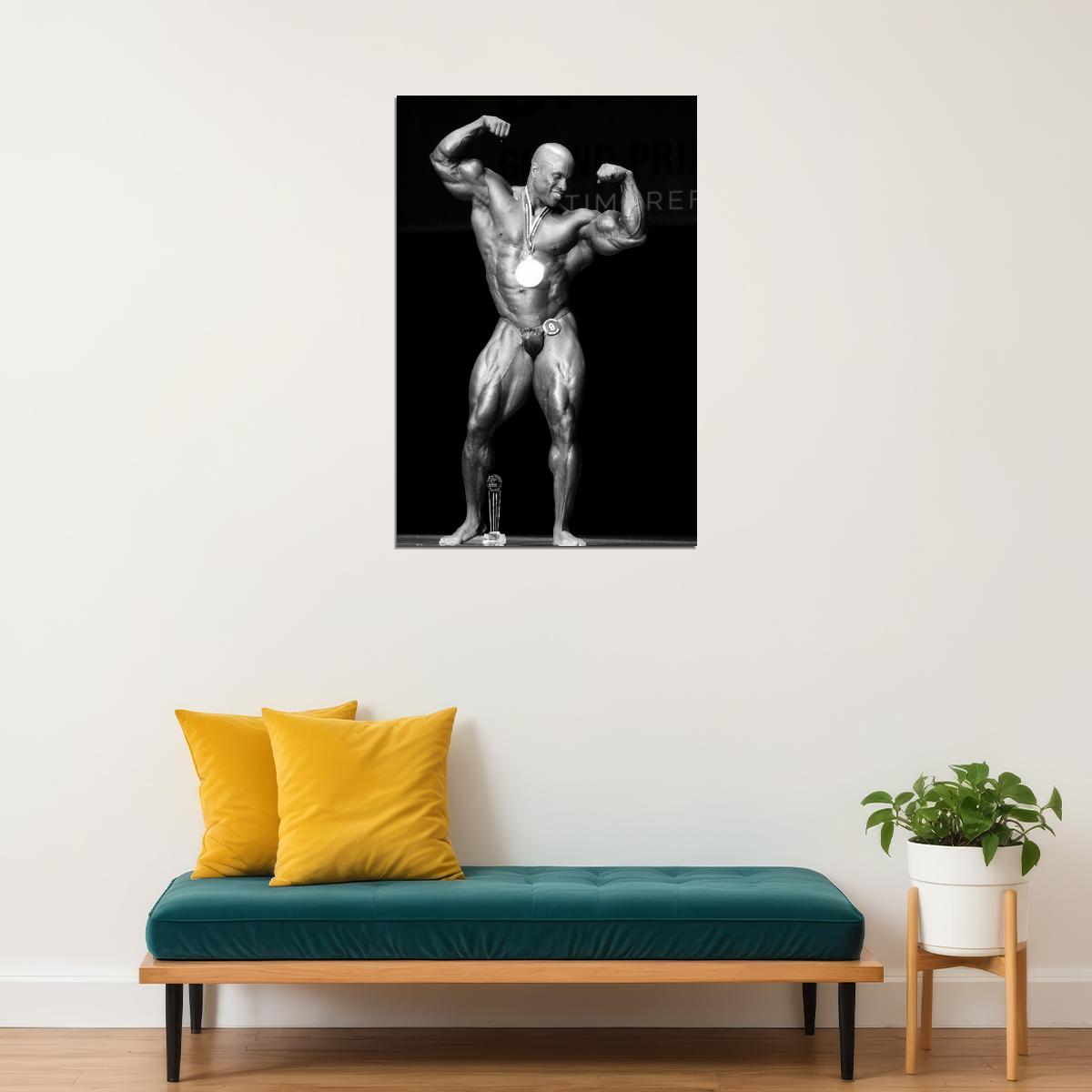 Victor Martinez Black And White Bodybuilder Poster Olympia Pose Bodybuilding Workout HD Photo Print Inspirational Gym Decor Athletes Icon Wall Art Weightlifting Artwork - xonomax