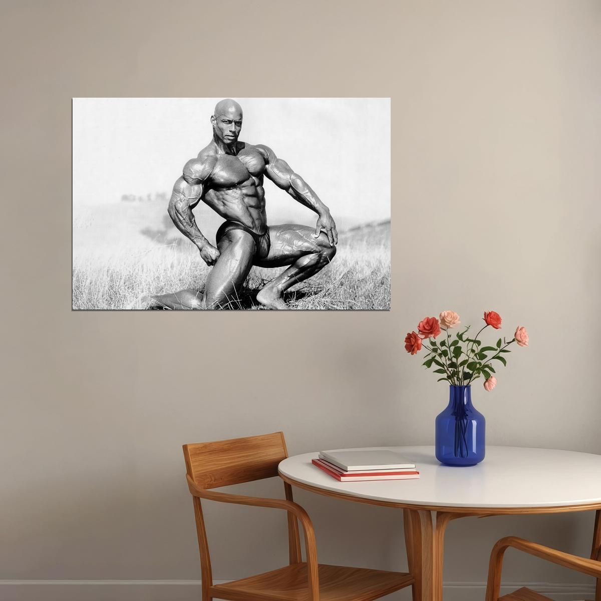 Shawn Ray Black And White Famous Oldschool Bodybuilder Poster Bodybuilding Workout HD Photo Print Motivational Gym Decor Athletes Icon Wall Art Weightlifting Artwork - xonomax