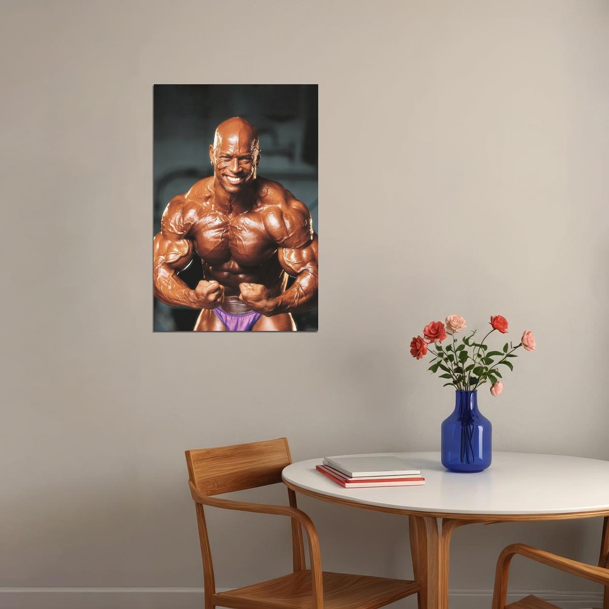Shawn Ray Most Muscular Pose Famous Oldschool Bodybuilder Poster Bodybuilding Workout HD Photo Print Motivational Gym Decor Athletes Icon Wall Art Weightlifting Artwork - xonomax