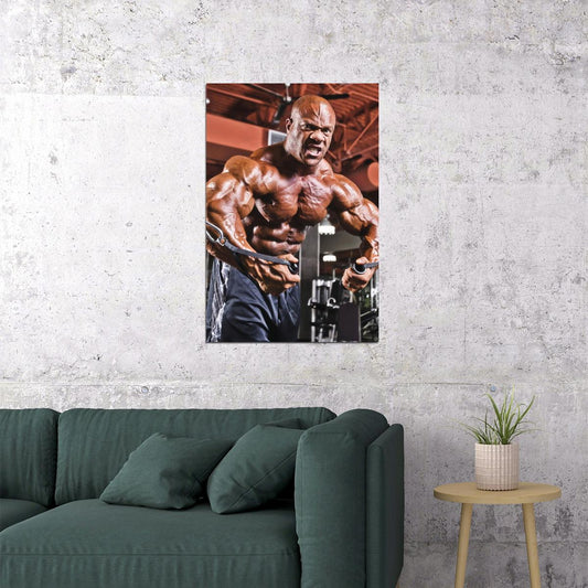 Phil Heath Most Muscular Pose Famous Bodybuilder Poster Bodybuilding Workout HD Photo Print Inspirational Gym Decor Athletes Icon Wall Art Weightlifting Artwork - xonomax