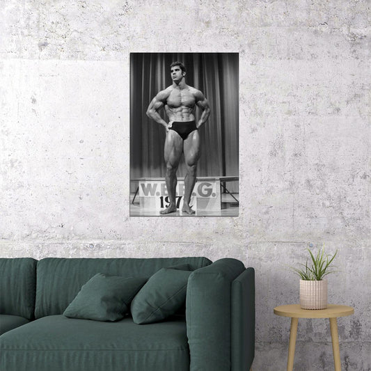 Lou Ferrigno Black And White Famous Oldschool Bodybuilder Poster Bodybuilding Workout HD Photo Print Inspirational Gym Decor Athletes Icon Wall Art Weightlifting Artwork - xonomax