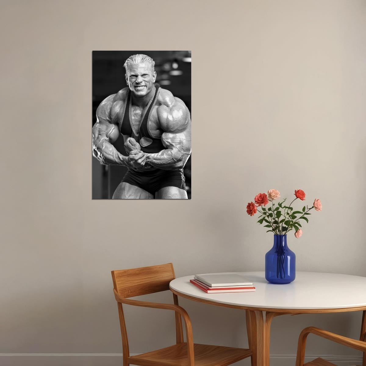 Dennis Wolf Most Muscular Pose Black And White Bodybuilder Poster Bodybuilding Workout HD Photo Print Inspirational Gym Decor Athletes Icon Wall Art Weightlifting Artwork - xonomax