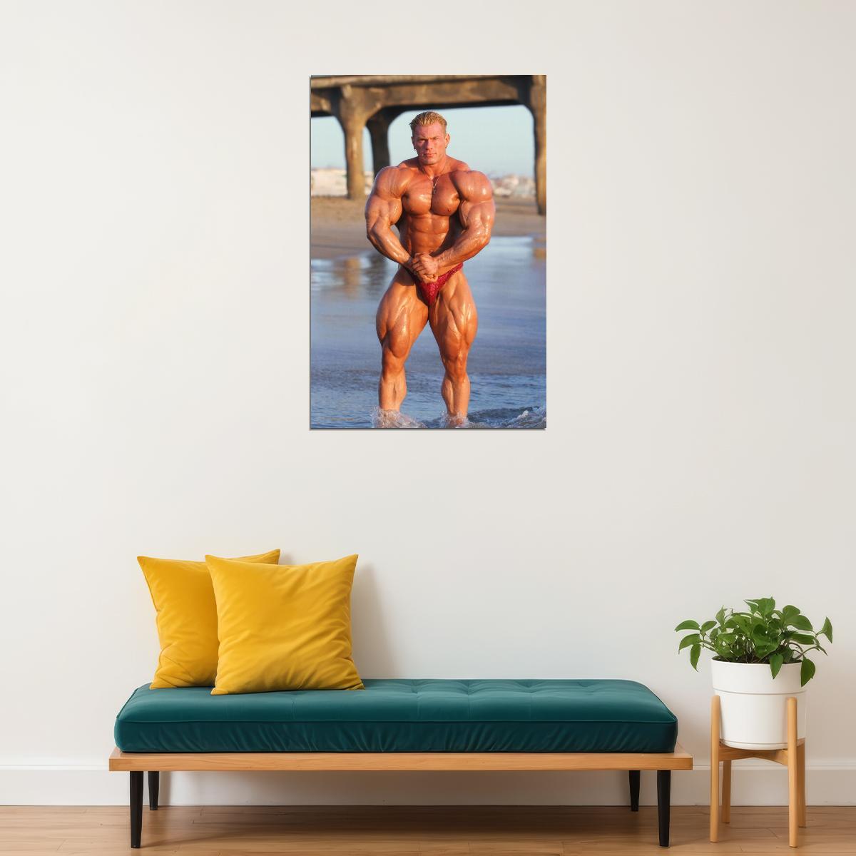 Dennis Wolf Most Muscular Pose Bodybuilder Poster Bodybuilding Workout HD Photo Print Motivational Gym Decor Athletes Icon Wall Art Weightlifting Artwork Gifts for Fitness Lovers - xonomax