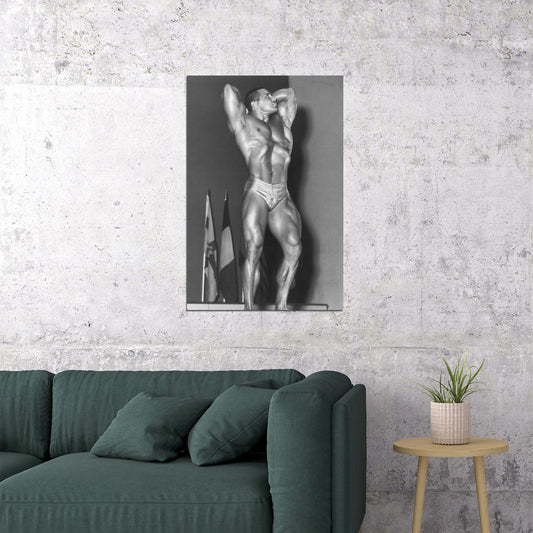 Bill Pearl Abdominals and Thighs Pose Black And White Famous Oldschool Bodybuilder Poster Bodybuilding Workout HD Photo Print Inspirational Gym Decor Athletes Icon Wall Art - xonomax