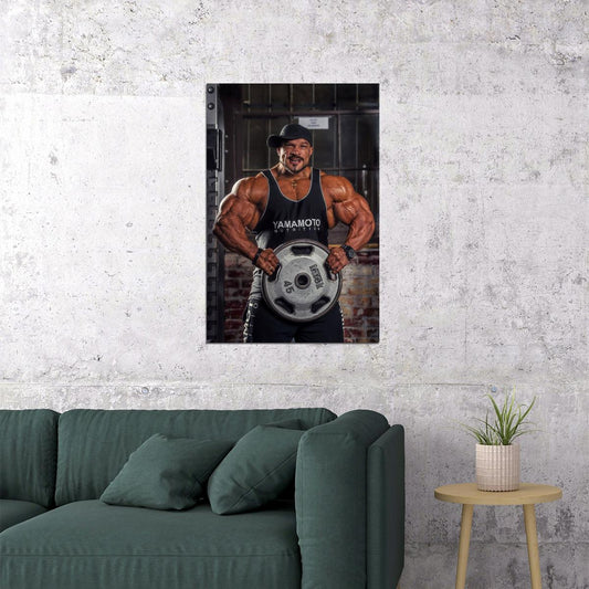Roelly Winklaar Gym Shot Bodybuilder Poster Bodybuilding Workout HD Photo Print Motivational Gym Decor Athletes Icon Wall Art Weightlifting Artwork Gifts for Fitness Lovers - xonomax