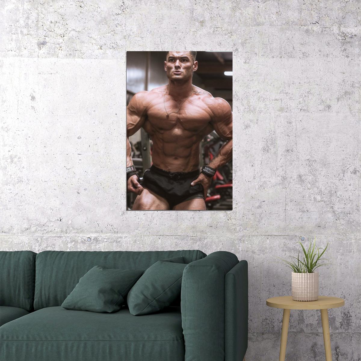 Jeremy Buendia Bodybuilder Poster Bodybuilding Workout HD Photo Print Motivational Gym Decor Athletes Icon Wall Art Weightlifting Artwork Gifts for Fitness Lovers