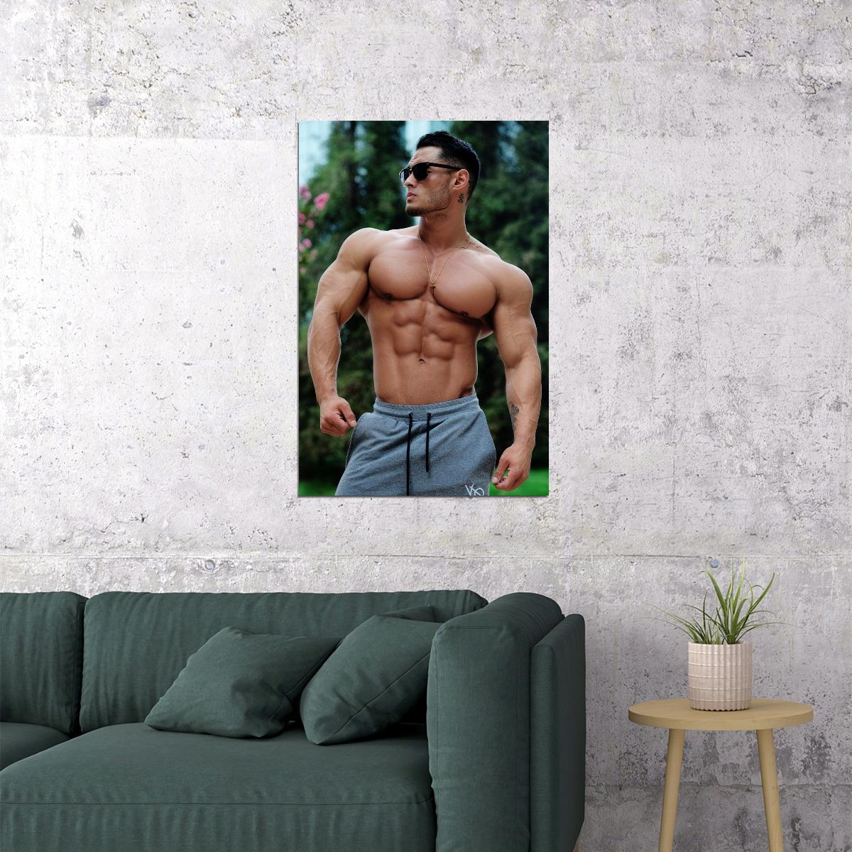 Jeremy Buendia Bodybuilder Poster Bodybuilding Workout HD Photo Print Motivational Gym Decor Athletes Icon Wall Art Weightlifting Artwork Gifts for Fitness Lovers