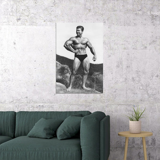 Larry Scott Black And White Famous Oldschool Bodybuilder Poster Bodybuilding Workout HD Photo Print Inspirational Gym Decor Athletes Icon Wall Art Weightlifting Artwork - xonomax