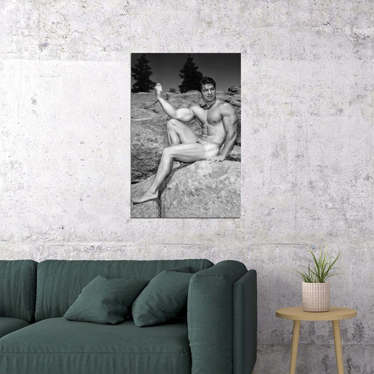 Larry Scott Black And White Famous Oldschool Bodybuilder Poster Bodybuilding Workout HD Photo Print Motivational Gym Decor Athletes Icon Wall Art Weightlifting Artwork - xonomax