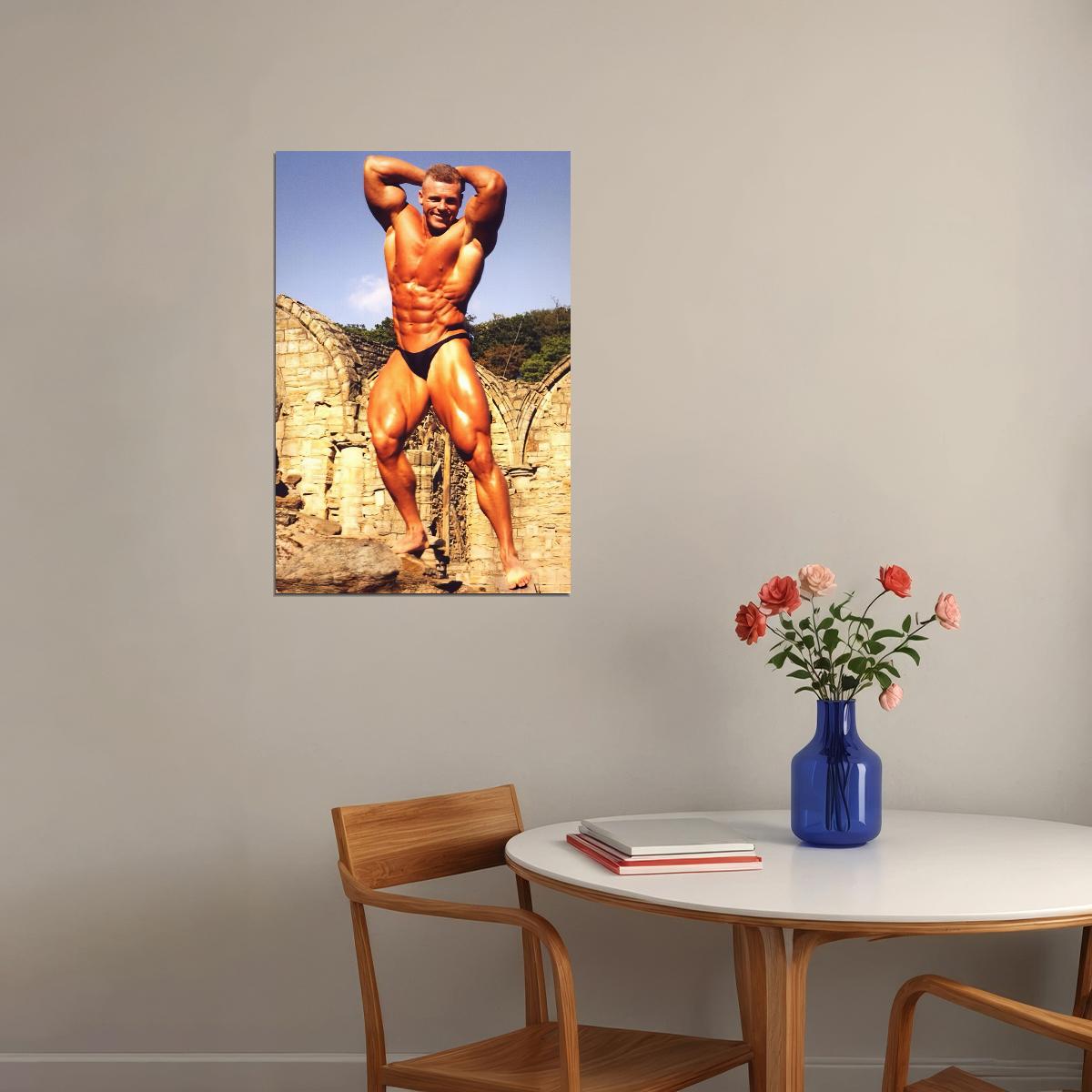 Eddy Ellwood Bodybuilder Poster Abdominals and Thighs Pose Bodybuilding Workout HD Photo Print Inspirational Gym Decor Athletes Icon Wall Art Weightlifting Artwork - xonomax