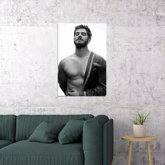 Andrew Garfield Black and White Photo Print Shirtless Celebrity Poster Hollywood Handsome Man Wall Art Stylish Male Model Aesthetic Wall Decor - xonomax