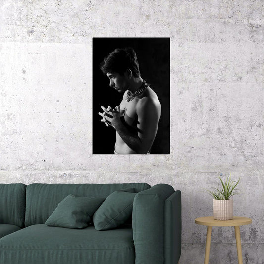 Barry Keoghan Poster Shirtless Celebrity Photo Print Hollywood Handsome Man Wall Art Black and White Male Aesthetic Decor for Bedroom Office - xonomax