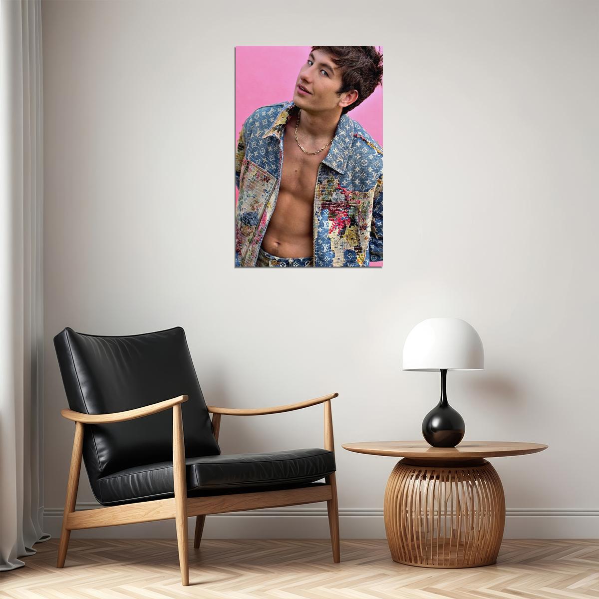 Barry Keoghan Fashion Photo Print Hollywood Celebrity Poster Shirtless Handsome Man Wall Art Stylish Male Model Aesthetic Decor for Bedroom