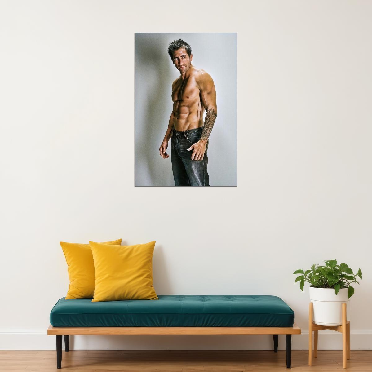 Jake Gyllenhaal Sexy Photo Print Hollywood Celebrity Poster Shirtless Handsome Man Wall Art Hot Muscular Male Model Aesthetic Decor for Bedroom Living Room