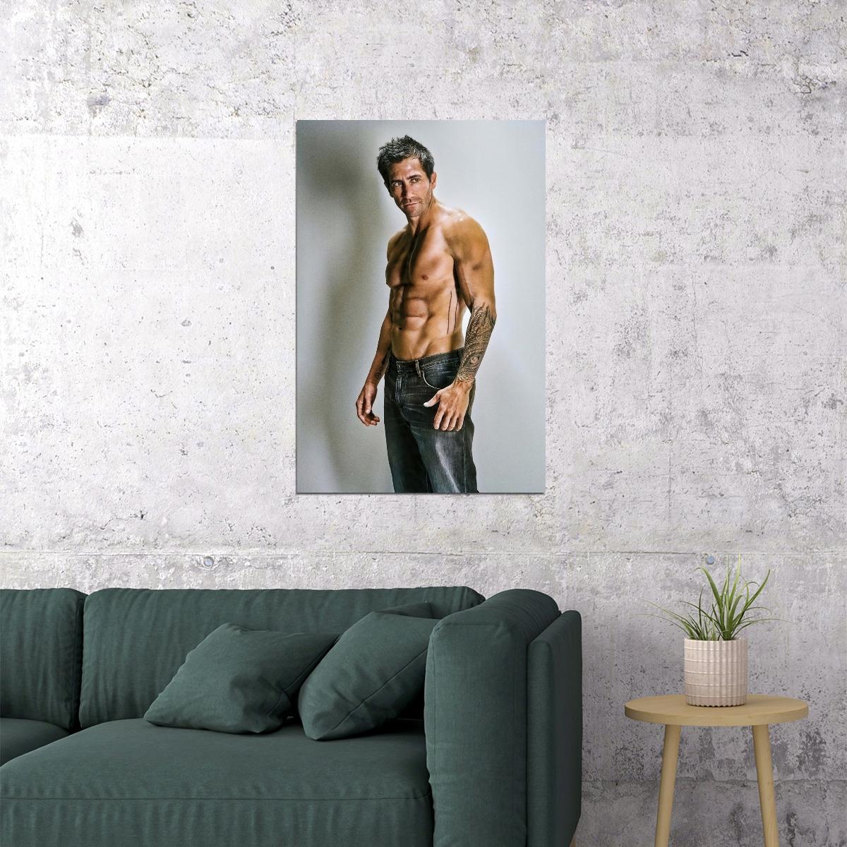 Jake Gyllenhaal Sexy Photo Print Hollywood Celebrity Poster Shirtless Handsome Man Wall Art Hot Muscular Male Model Aesthetic Decor for Bedroom Living Room