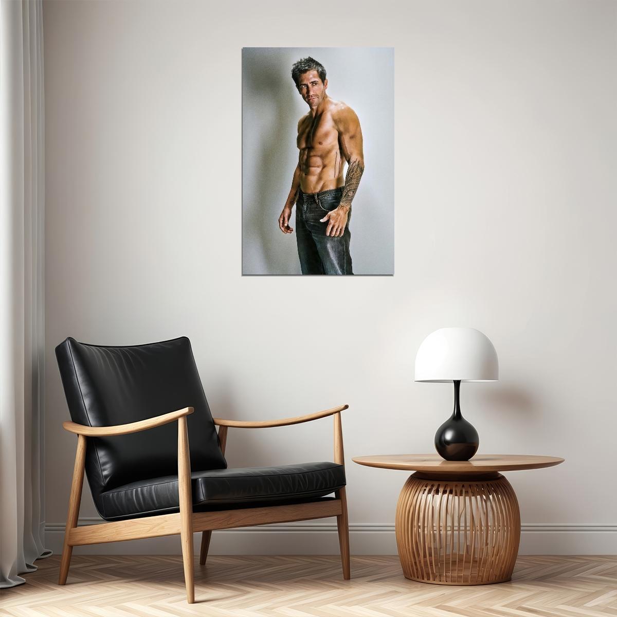Jake Gyllenhaal Sexy Photo Print Hollywood Celebrity Poster Shirtless Handsome Man Wall Art Hot Muscular Male Model Aesthetic Decor for Bedroom Living Room