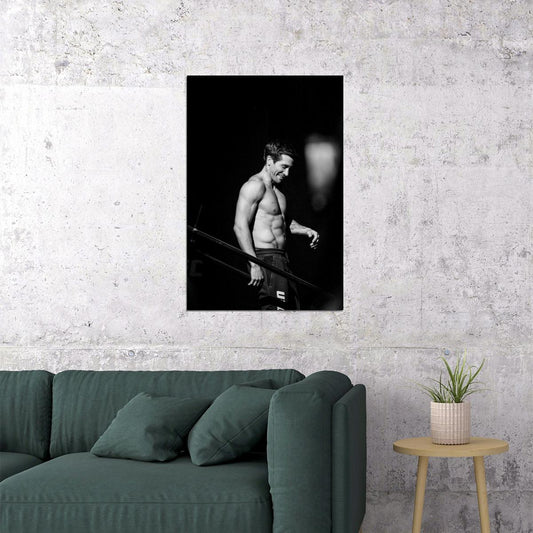 Jake Gyllenhaal Black and White Photo Print Hollywood Celebrity Poster Shirtless Handsome Man Wall Art Hot Male Model Aesthetic Decor for Bedroom - xonomax