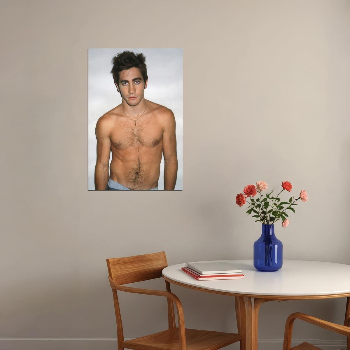 Jake Gyllenhaal Sexy Shirtless Photo Print Hollywood Celebrity Poster Handsome Man Wall Art Hot Young Male Aesthetic Decor for Bedroom Living Room