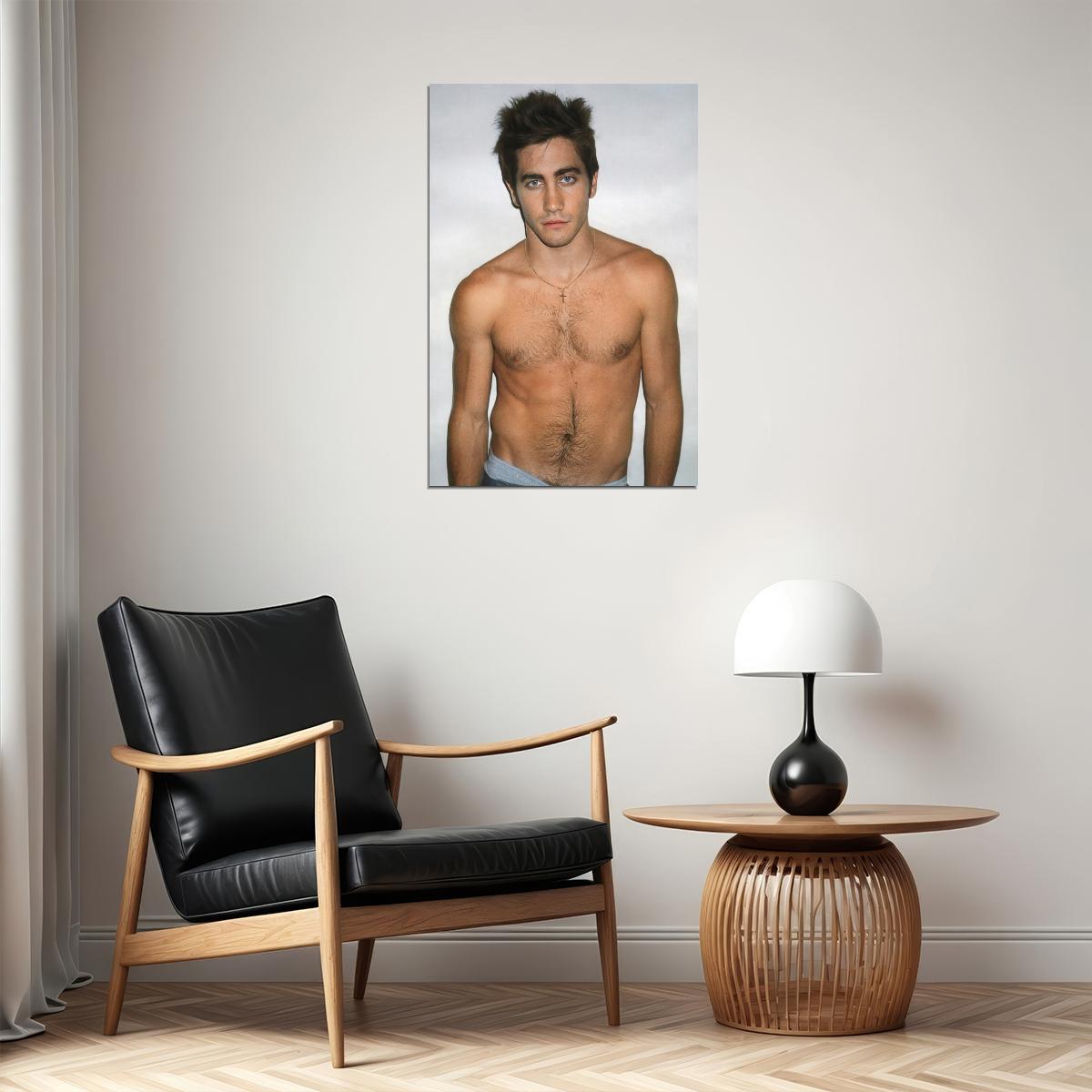 Jake Gyllenhaal Sexy Shirtless Photo Print Hollywood Celebrity Poster Handsome Man Wall Art Hot Young Male Aesthetic Decor for Bedroom Living Room