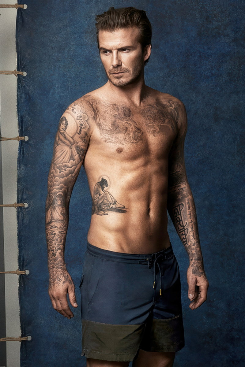 David Beckham Sexy Photo Print Hollywood Celebrity Poster Shirtless Handsome Man Wall Art Hot Tattooed Male Model Aesthetic Decor for Bedroom Living Room - xonomax