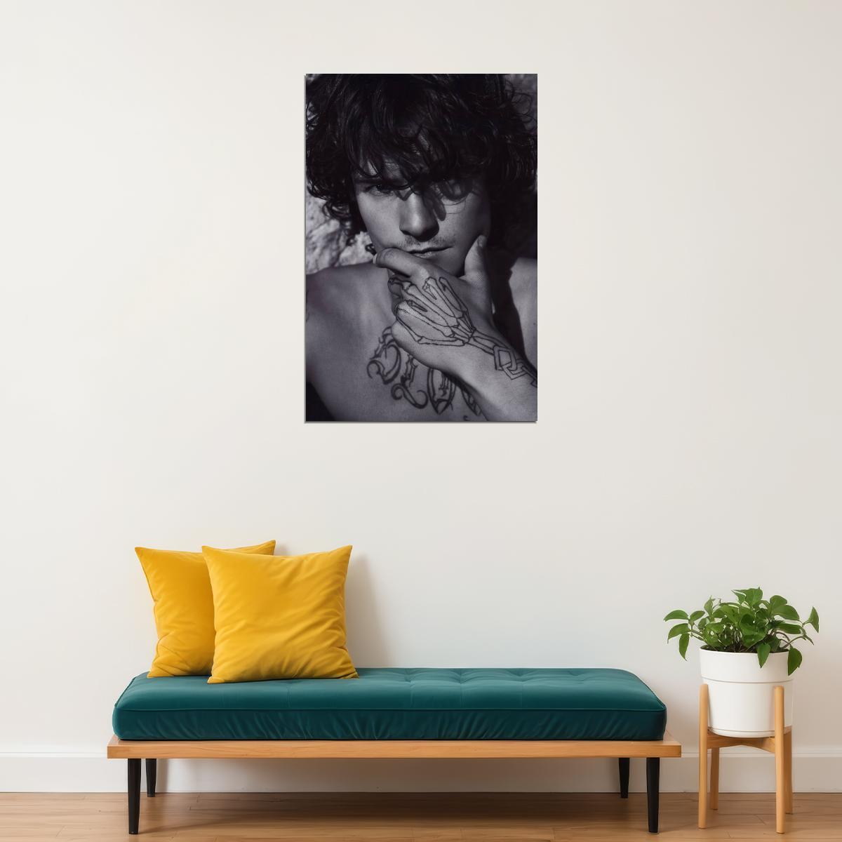 Orlando Bloom Artistic Photo Print Hollywood Celebrity Poster Shirtless Handsome Man Wall Art Hot Tattooed Male Aesthetic Decor for Bedroom Living Room - xonomax