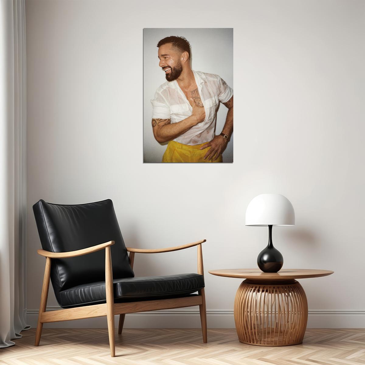 Ricky Martin Fashion Photo Print Gay Icon Hollywood Celebrity Poster Handsome Man Wall Art Hot Male Model Aesthetic Decor for Bedroom Office