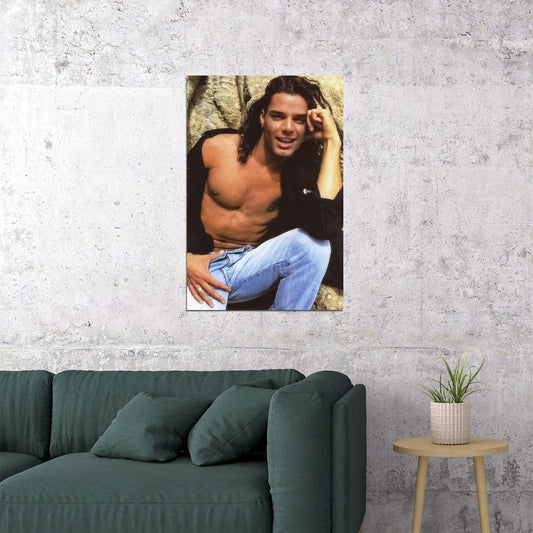 Ricky Martin Vintage Photo Print Hollywood Celebrity Poster Shirtless Handsome Man Wall Art Hot Male Aesthetic Decor for Bedroom Living Room - xonomax