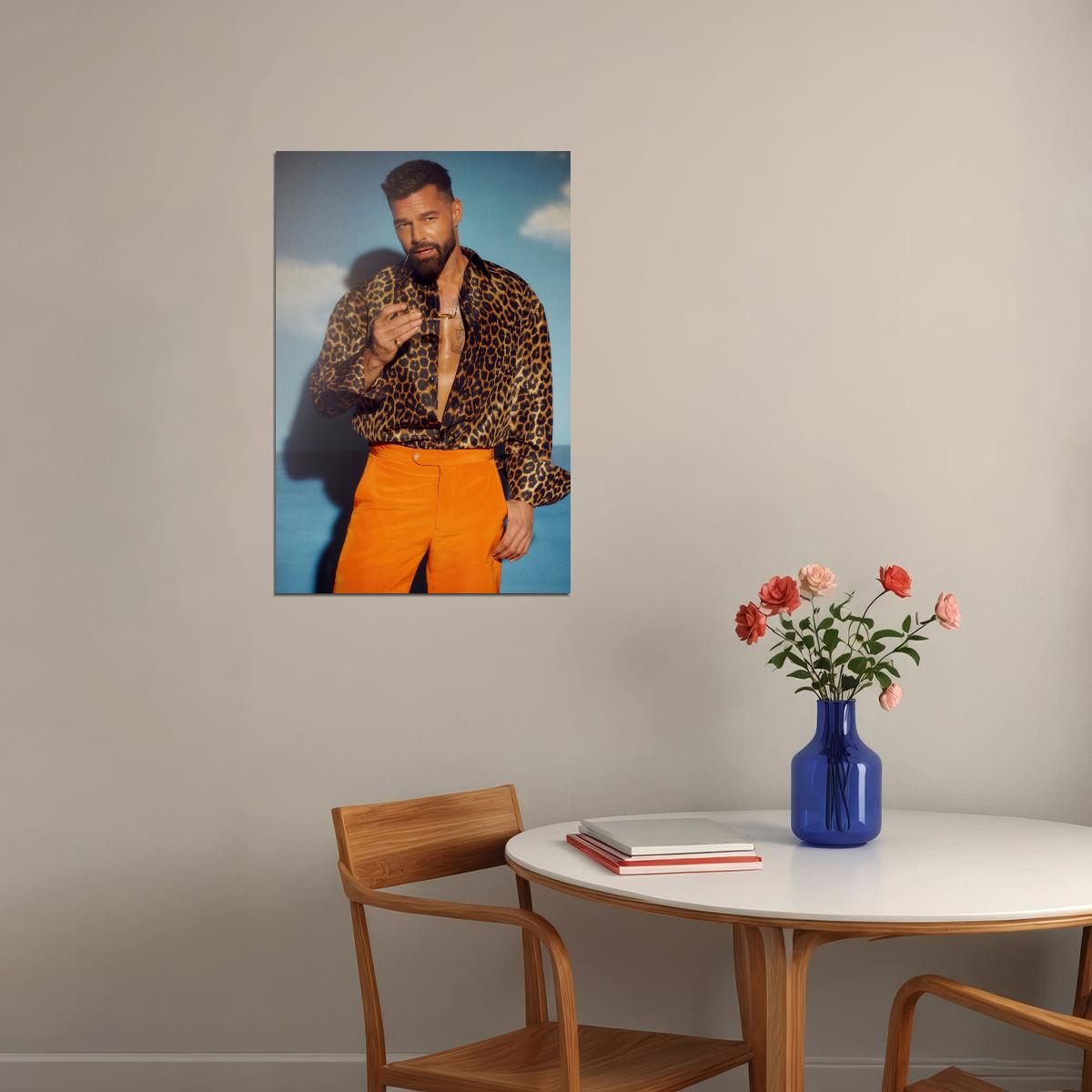 Ricky Martin Stylish Photo Print Gay Icon Hollywood Celebrity Poster Handsome Man Wall Art Hot Male Model Aesthetic Decor for Bedroom Office