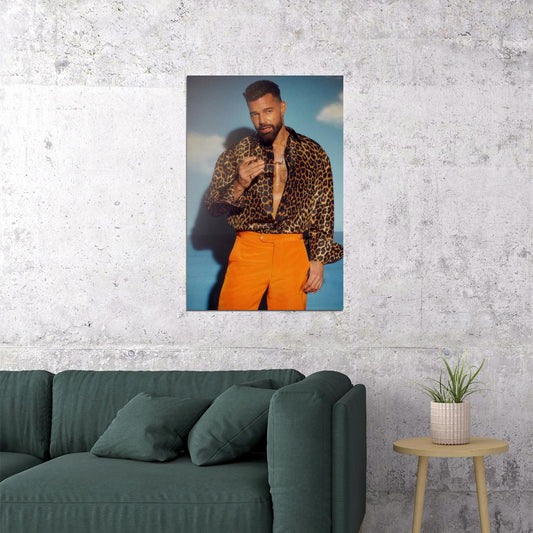 Ricky Martin Stylish Photo Print Gay Icon Hollywood Celebrity Poster Handsome Man Wall Art Hot Male Model Aesthetic Decor for Bedroom Office - xonomax