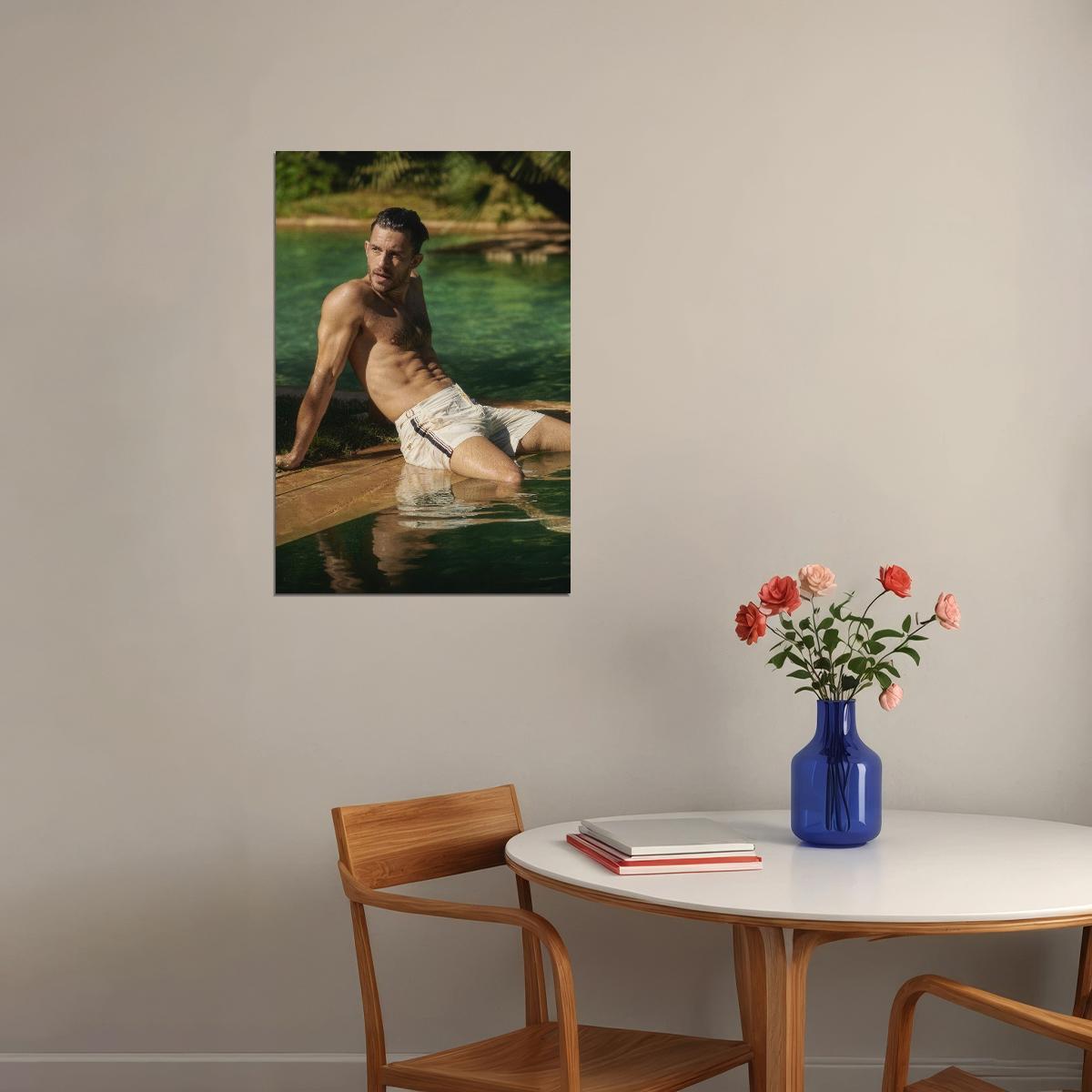 Jonathan Bailey Outdoor Photo Print Hollywood Celebrity Poster Shirtless Handsome Man Wall Art Hot Male Aesthetic Decor for Bedroom Living Space