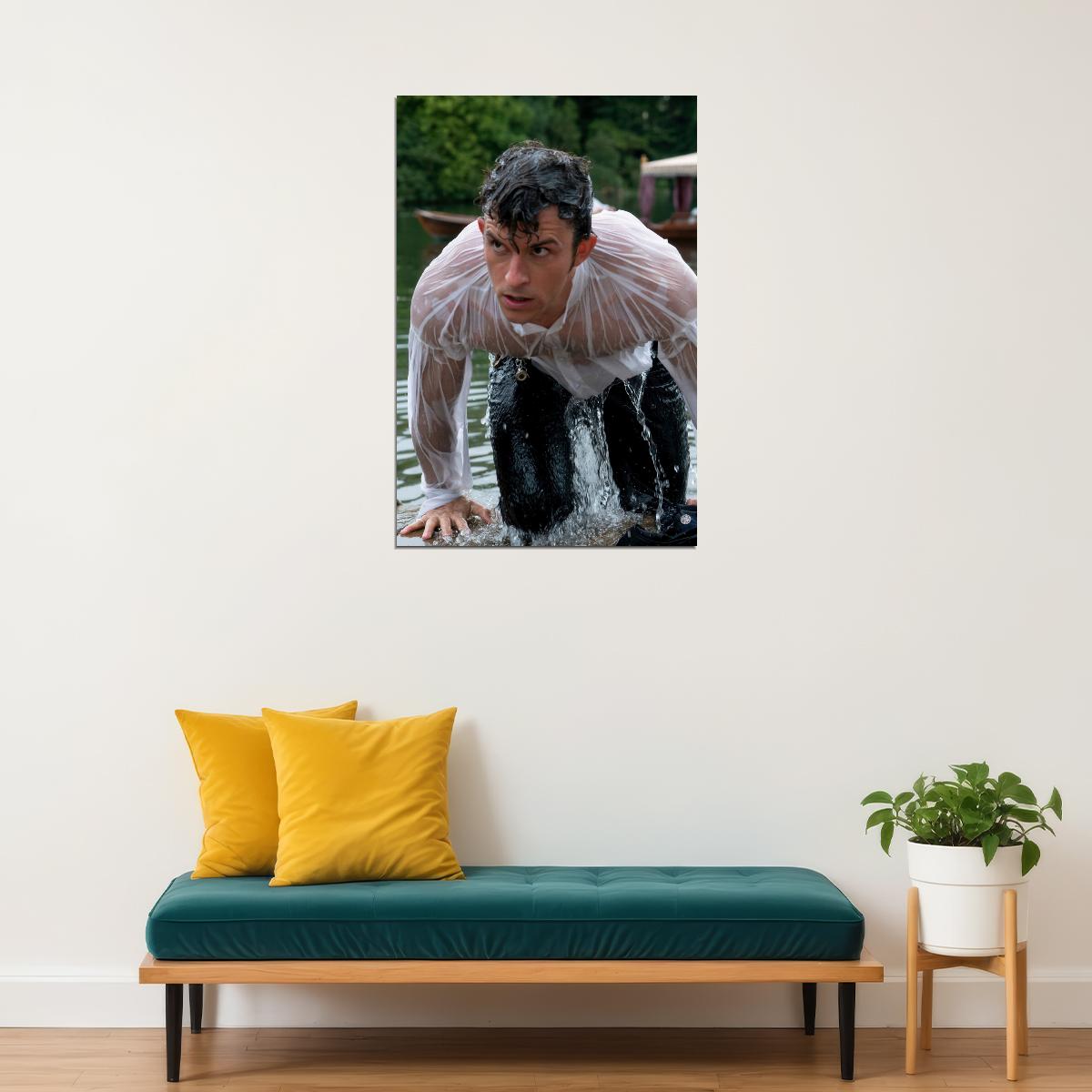 Jonathan Bailey Wet Shirt Photo Print Gay Icon Hollywood Celebrity Poster Handsome Man Wall Art Hot Male Aesthetic Decor for Bedroom Living Room