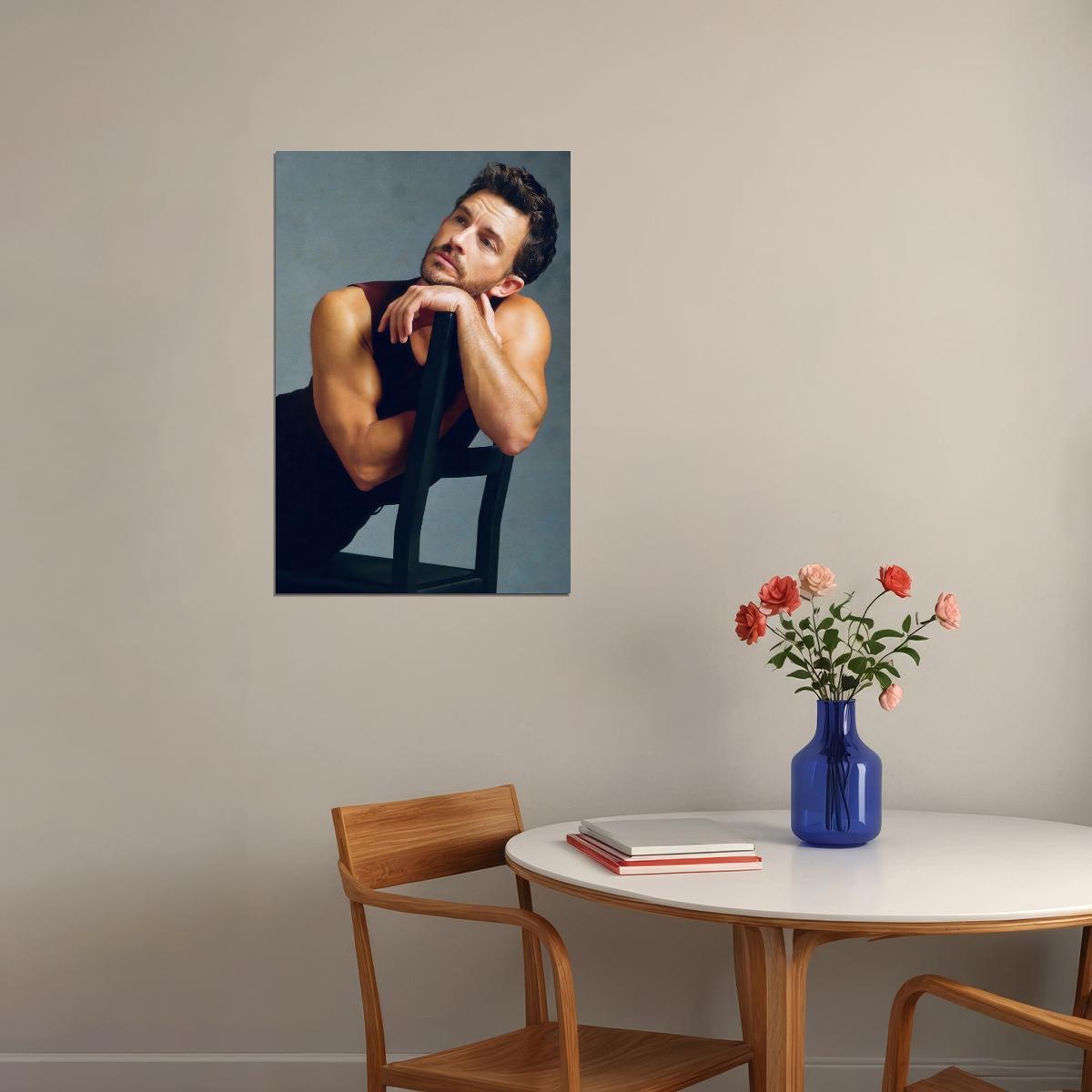 Jonathan Bailey Theater Pose Photo Print Hollywood Celebrity Poster Handsome Man Wall Art Hot Male Model Aesthetic Decor for Bedroom Living Space